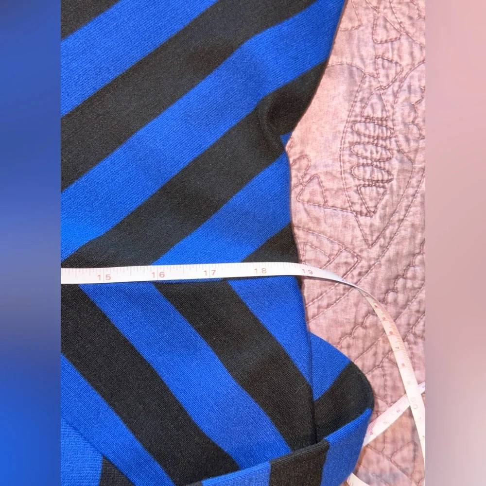 Eloquii Blue and Black Striped Long Sleeve Dress - Picture 5 of 15